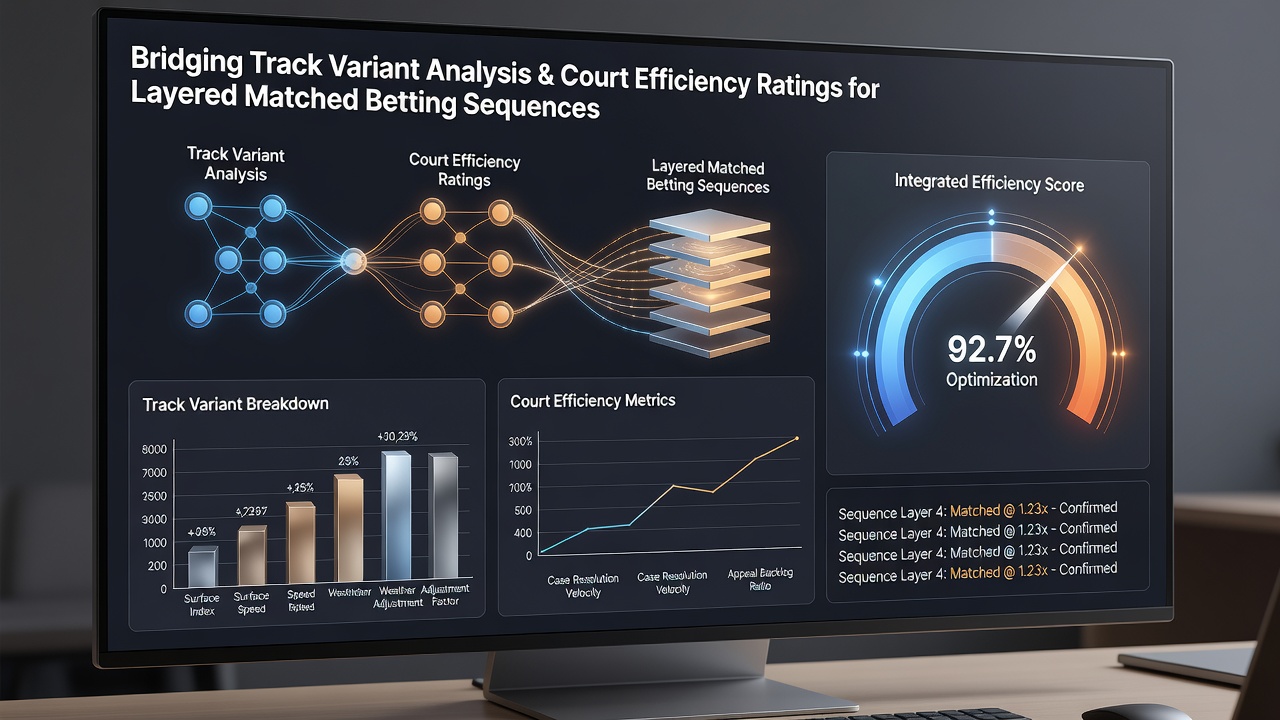 Tennis court surface breakdown with efficiency ratings applied to accumulator layering steps