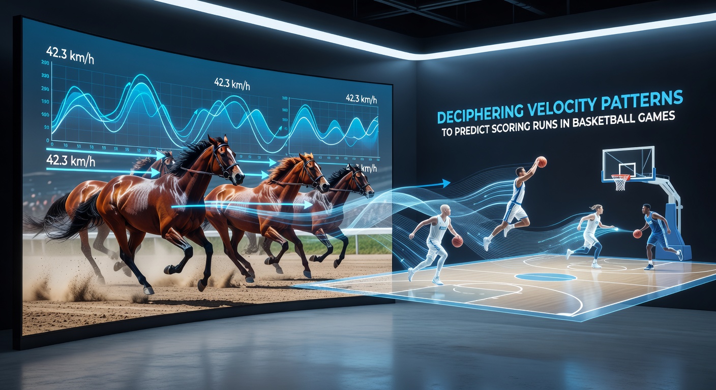 Sectional timing charts from thoroughbred races overlaid with basketball pace graphs