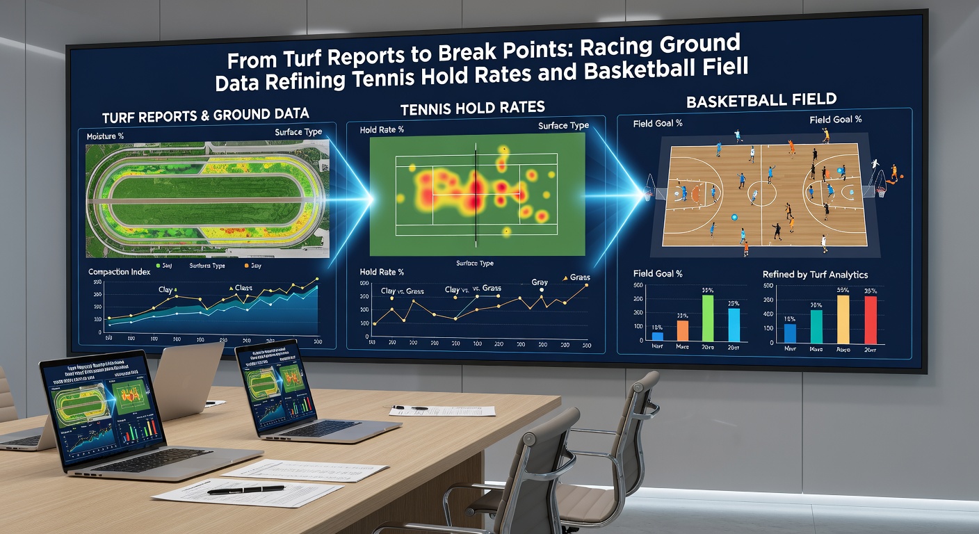 Data visualization showing cross-sport surface metrics linking horse racing, tennis, and basketball performance variables