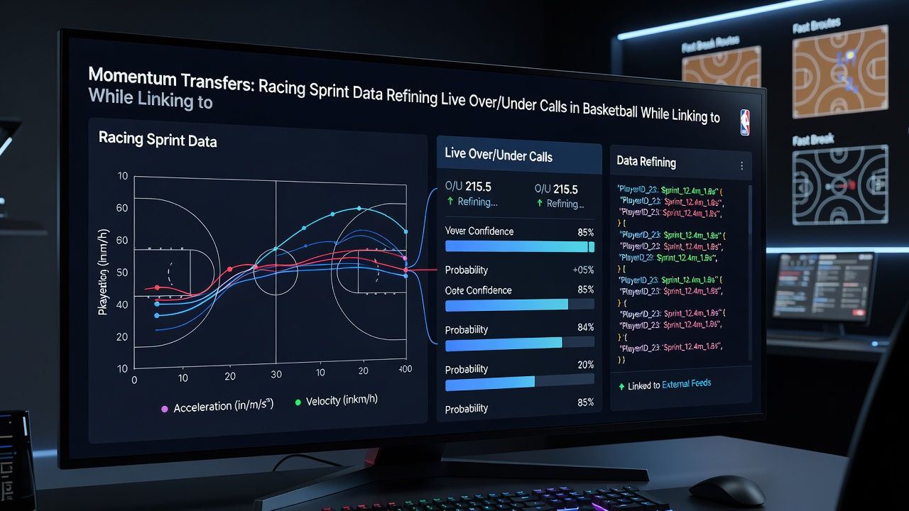 Illustration showing tennis breakpoint conversion rates alongside basketball live total adjustments