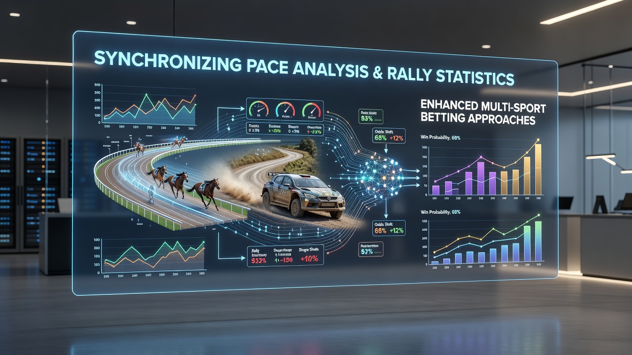 Racecourse pace charts overlaid with rally timing data for cross-sport analysis