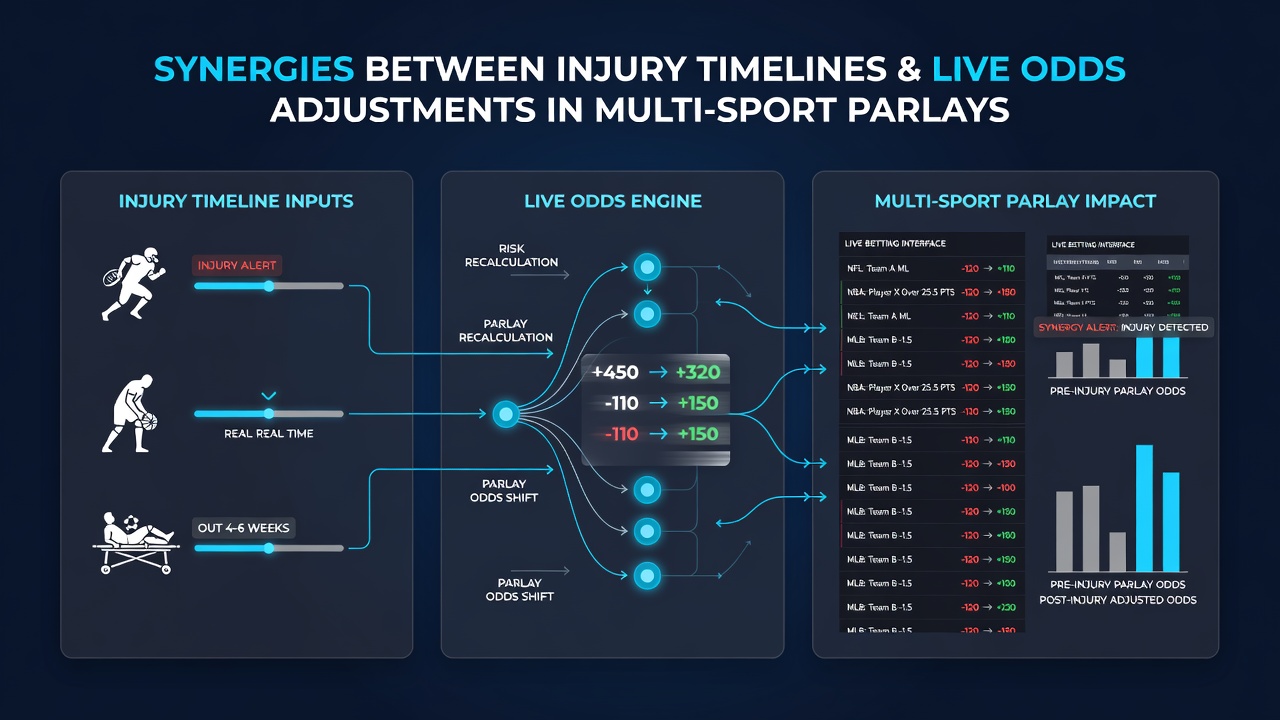 Graph depicting live odds fluctuations following confirmed player injuries in combined sports betting markets