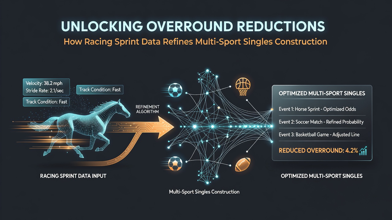 Horse racing sprint finish with data overlays showing pace metrics used in betting analysis