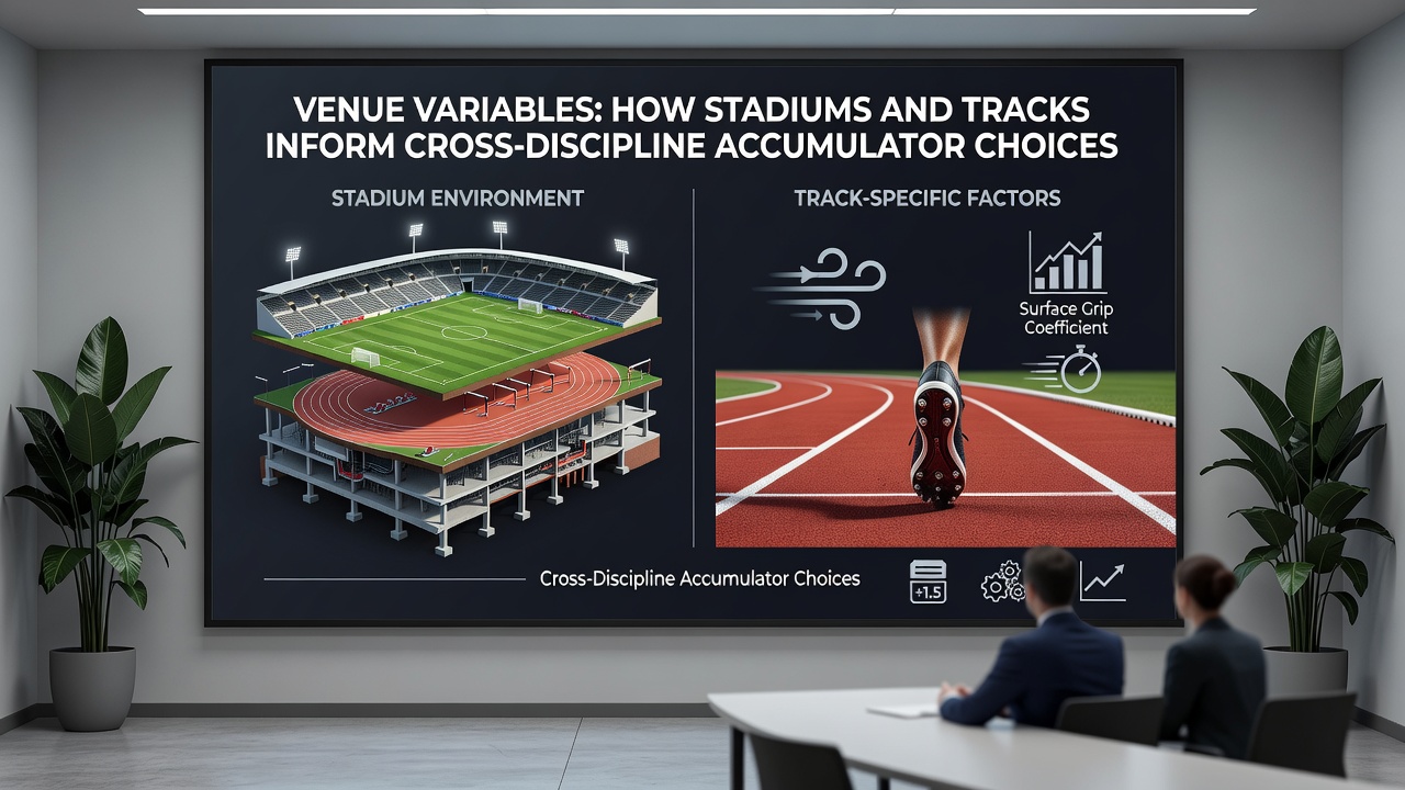 Data overlays showing stadium dimensions and track surfaces for accumulator modeling